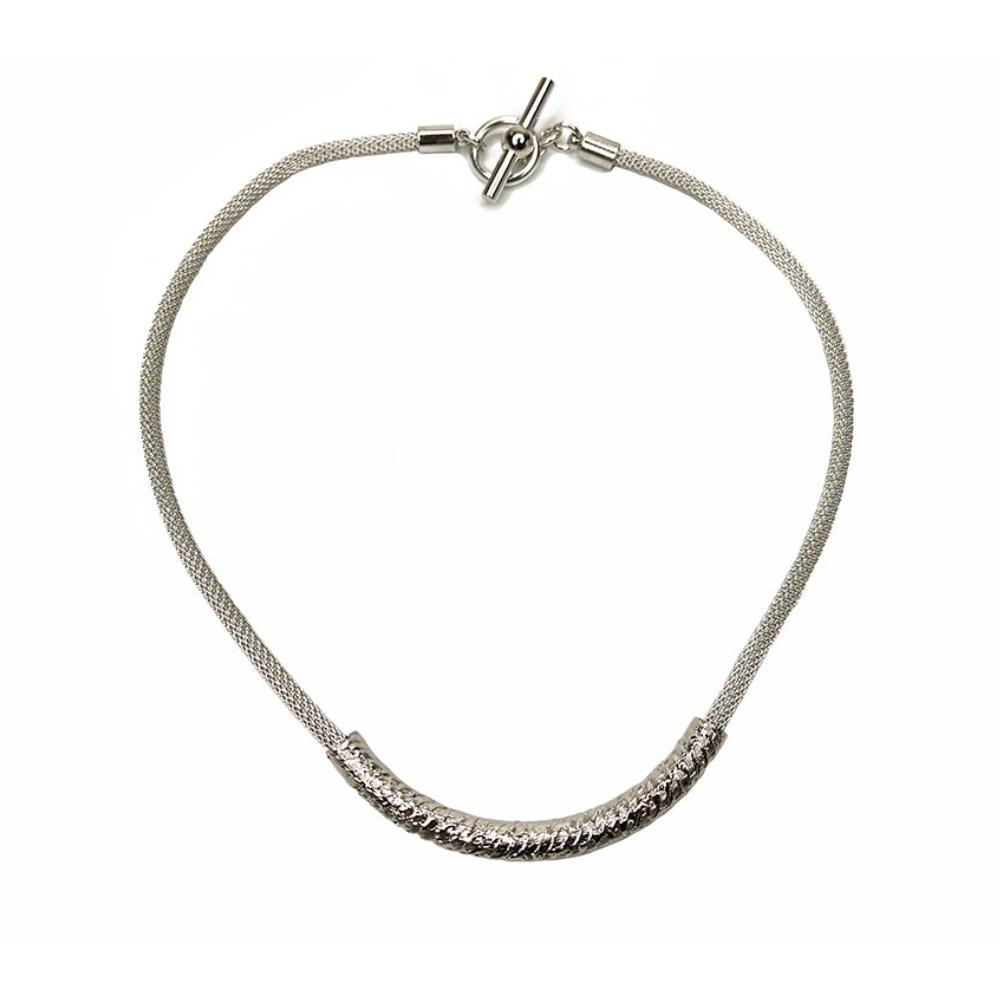 Mesh Necklace with Textured Tube | Erica Zap Designs