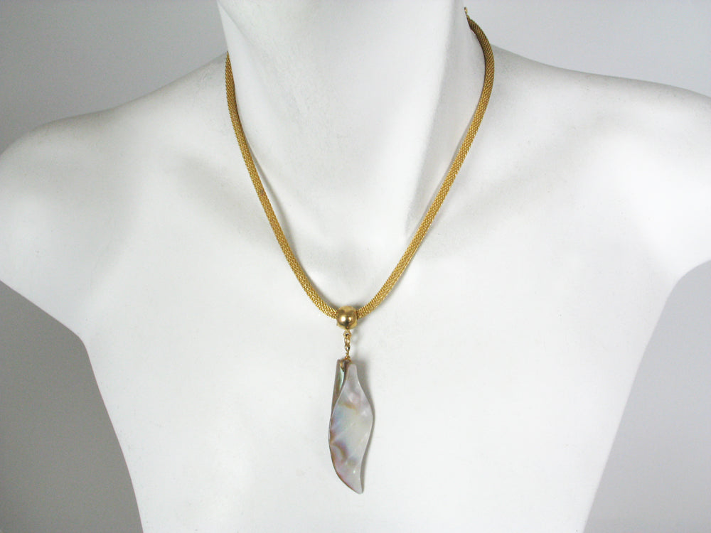 Mesh Necklace with Stone Pendant | Erica Zap Designs
