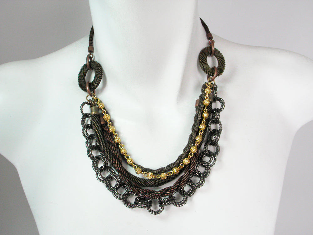 Multi Chain and Mesh Necklace | Erica Zap Designs