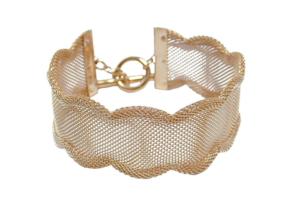 Wide Scalloped Mesh Bracelet | Erica Zap Designs