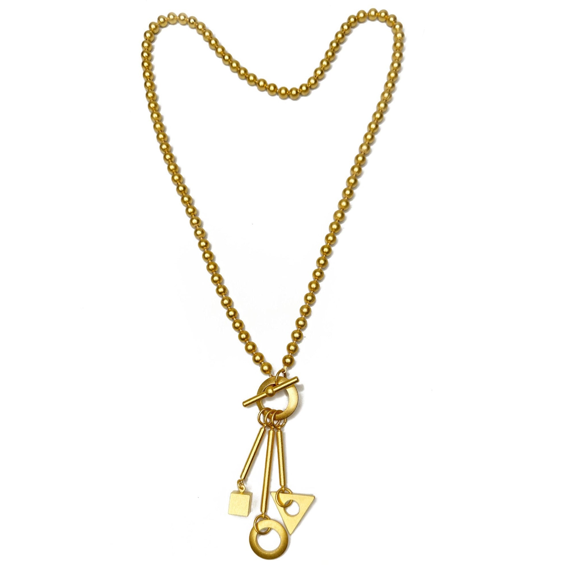 Geometric Drop Bead Chain Necklace | Erica Zap Designs