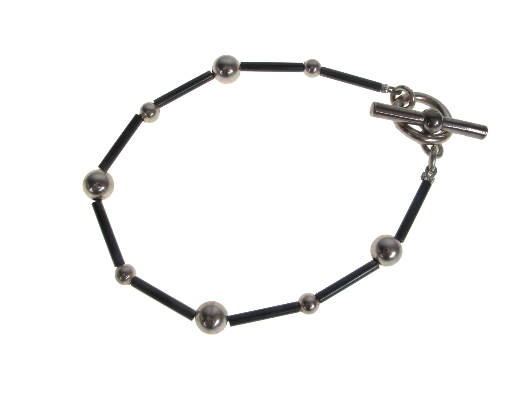 2 Tone Sterling Ball and Tube Bracelet | Erica Zap Designs