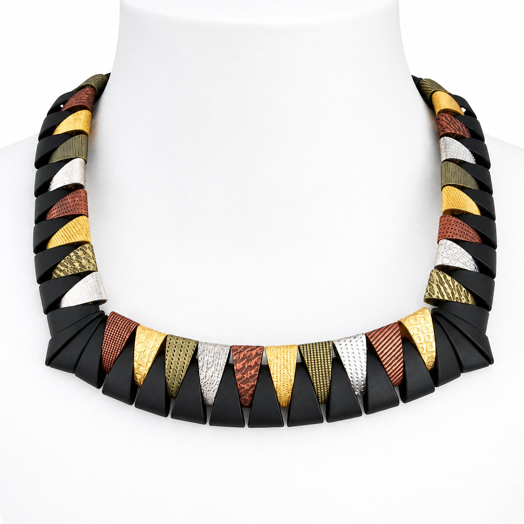 Multi-Tone Square Collar Necklace