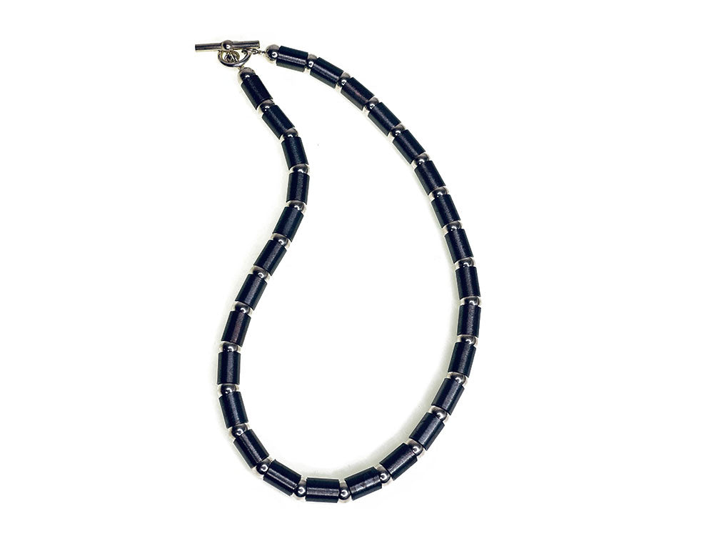 Oxidized Sterling Tube and Ball Necklace | Erica Zap Designs