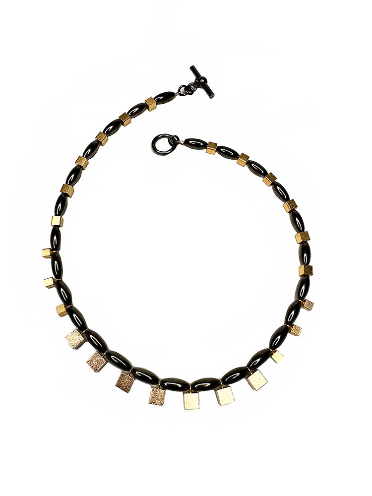 Ovals and Cubes Geometric Necklace | Erica Zap Designs