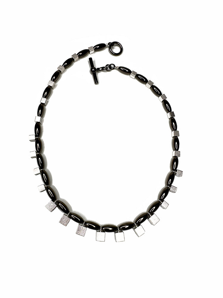 Ovals and Cubes Geometric Necklace | Erica Zap Designs