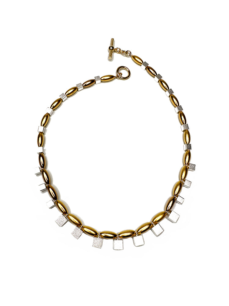 Ovals and Cubes Geometric Necklace | Erica Zap Designs
