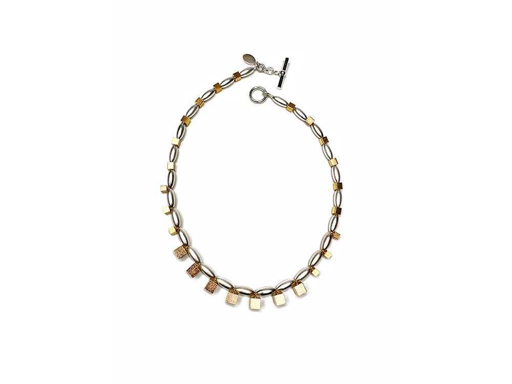 Ovals and Cubes Geometric Necklace | Erica Zap Designs
