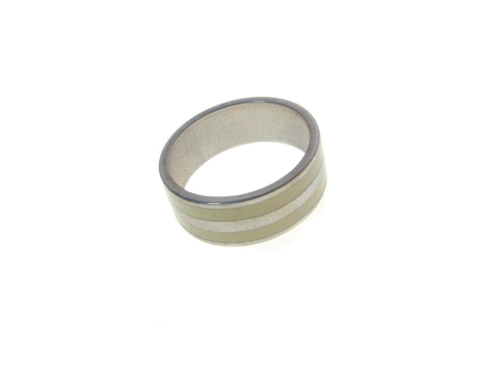 Sterling Silver Ivory Inlaid 2 Stripe Ring | Erica Zap Designs