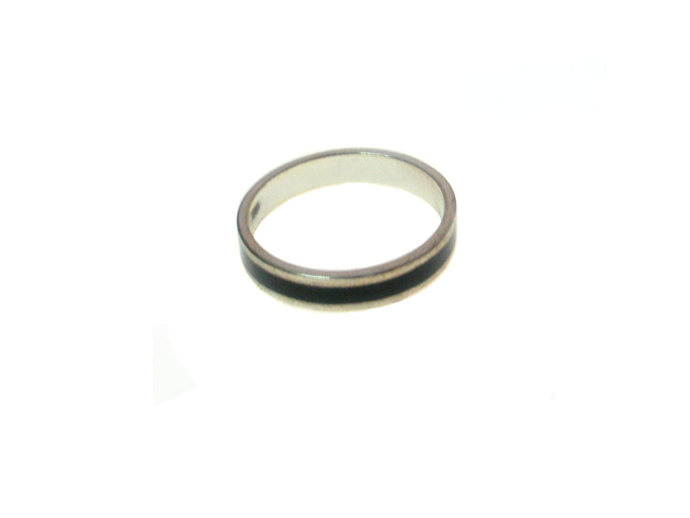 Sterling Silver Black Inlay Ring | Erica Zap Designs