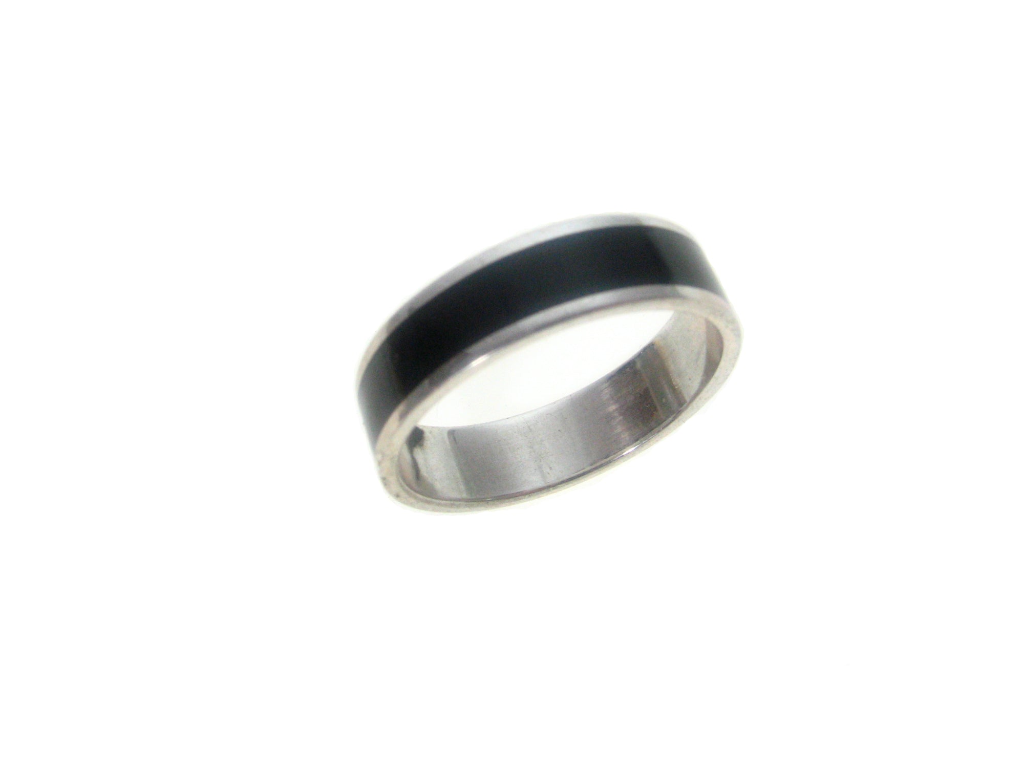 Sterling Silver Black Inlay Ring | Erica Zap Designs