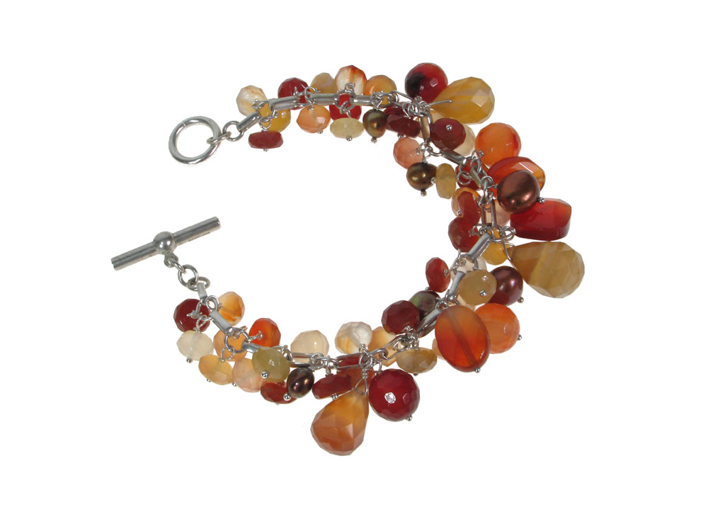 Carnelian Cluster Rondell Bracelet | Erica Zap Designs