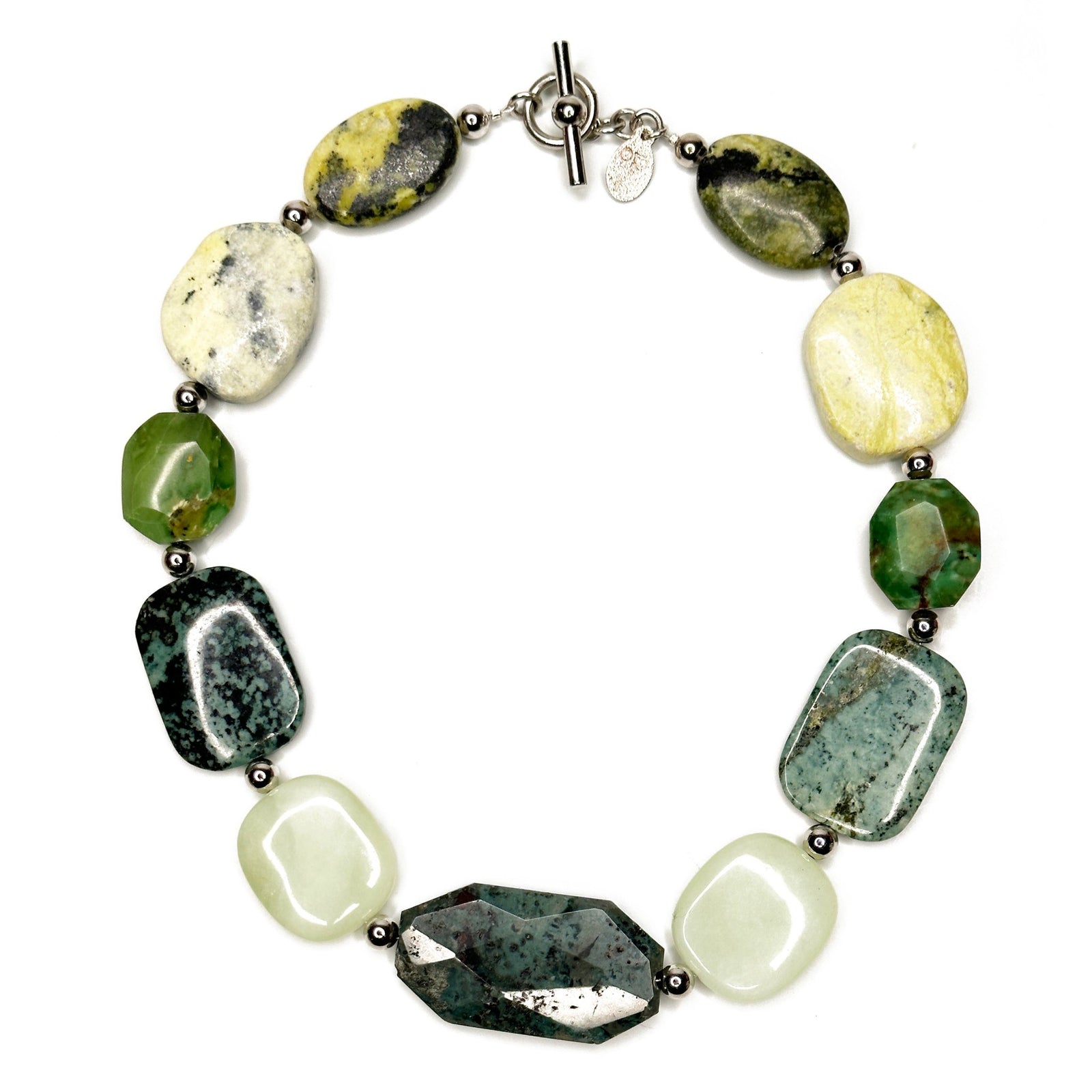 Mixed Green Stone Statement Necklace