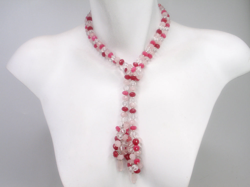 Stone Rondelle Lariat with Cluster Ends | Erica Zap Designs
