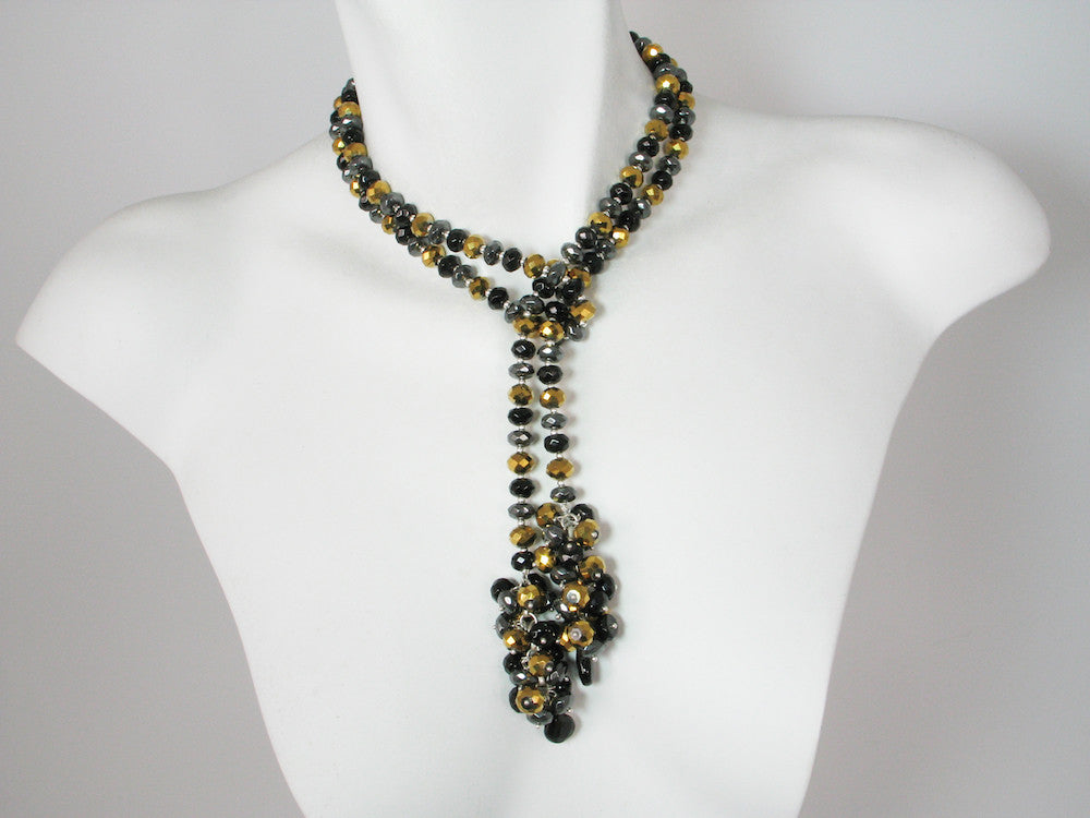 Stone Rondelle Lariat with Cluster Ends | Erica Zap Designs