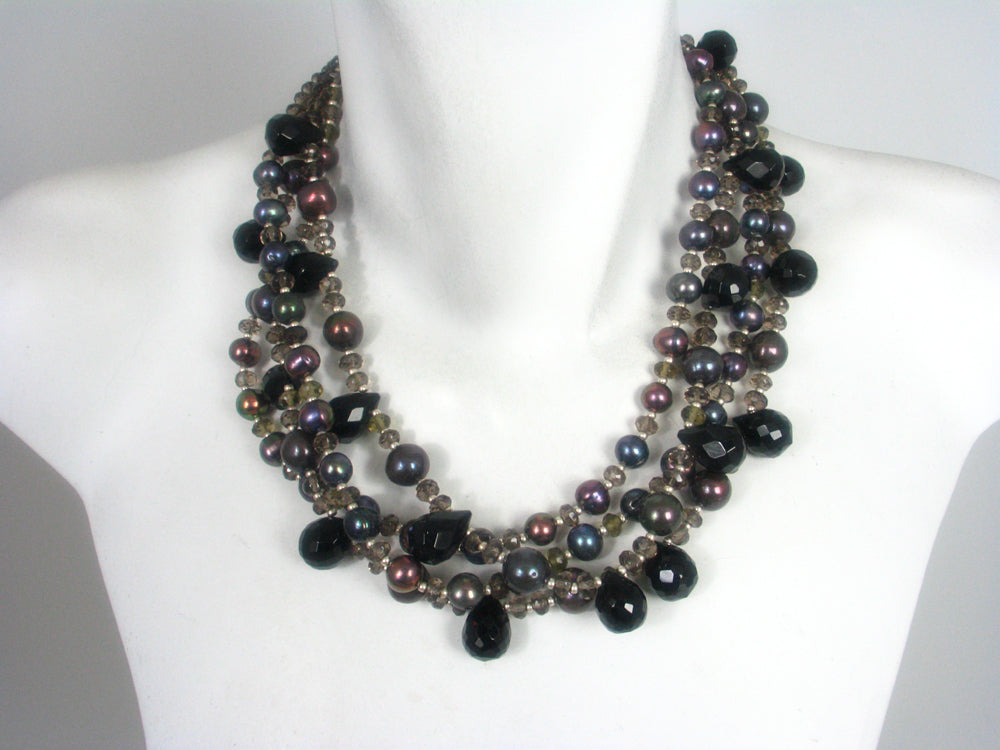 Onyx and Smoky Quartz Necklace | Erica Zap Designs