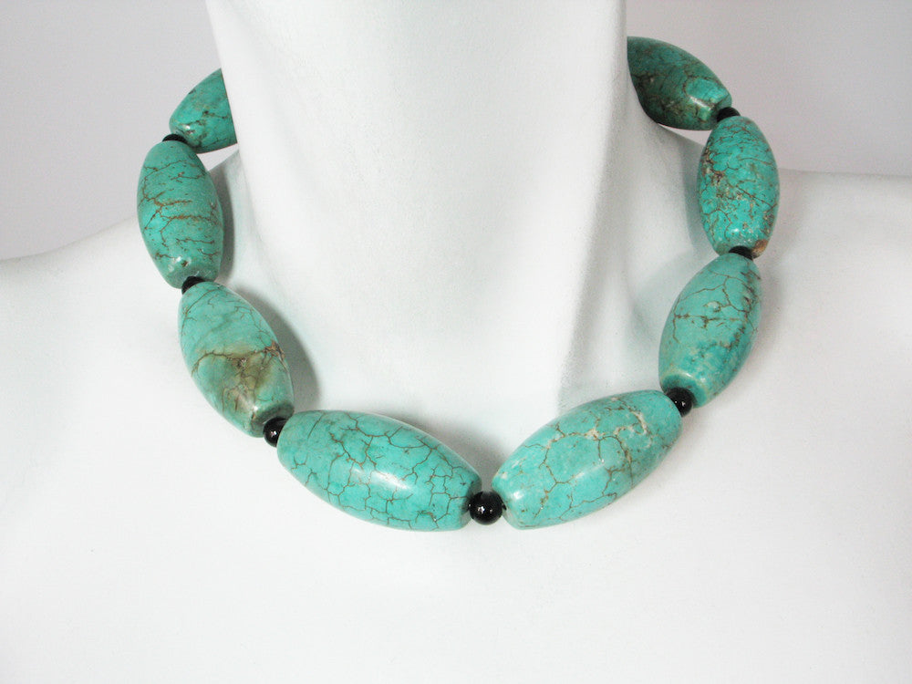 Turquoise & Onyx Necklace | Erica Zap Designs