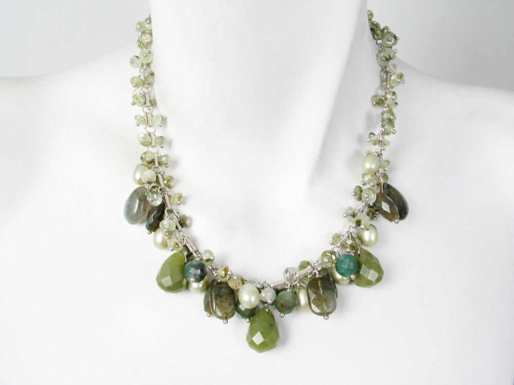 Green Stone Cluster Necklace | Erica Zap Designs