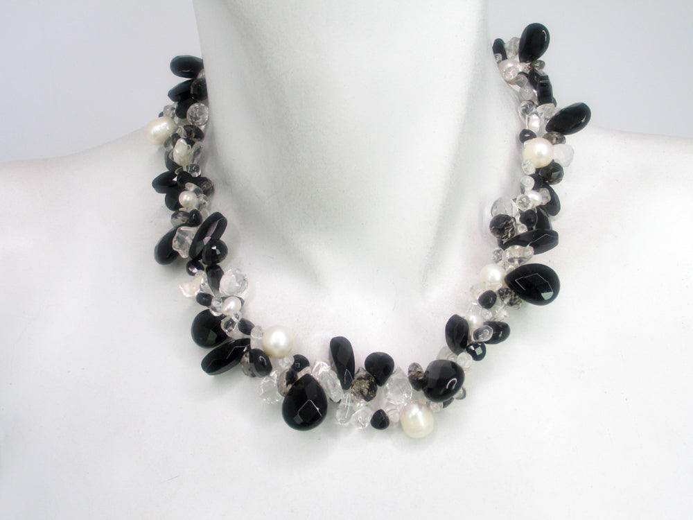 Onyx and Crystal Mix Necklace | Erica Zap Designs