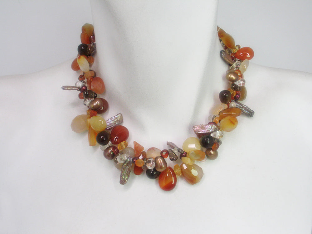 2-Strand stone &  Pearl Necklace | Erica Zap Designs
