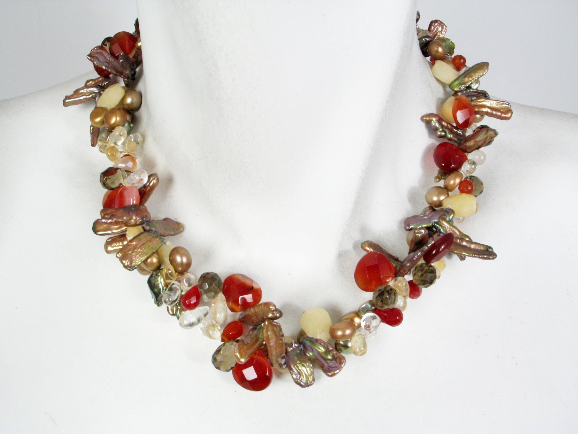 2-Strand stone &  Pearl Necklace | Erica Zap Designs