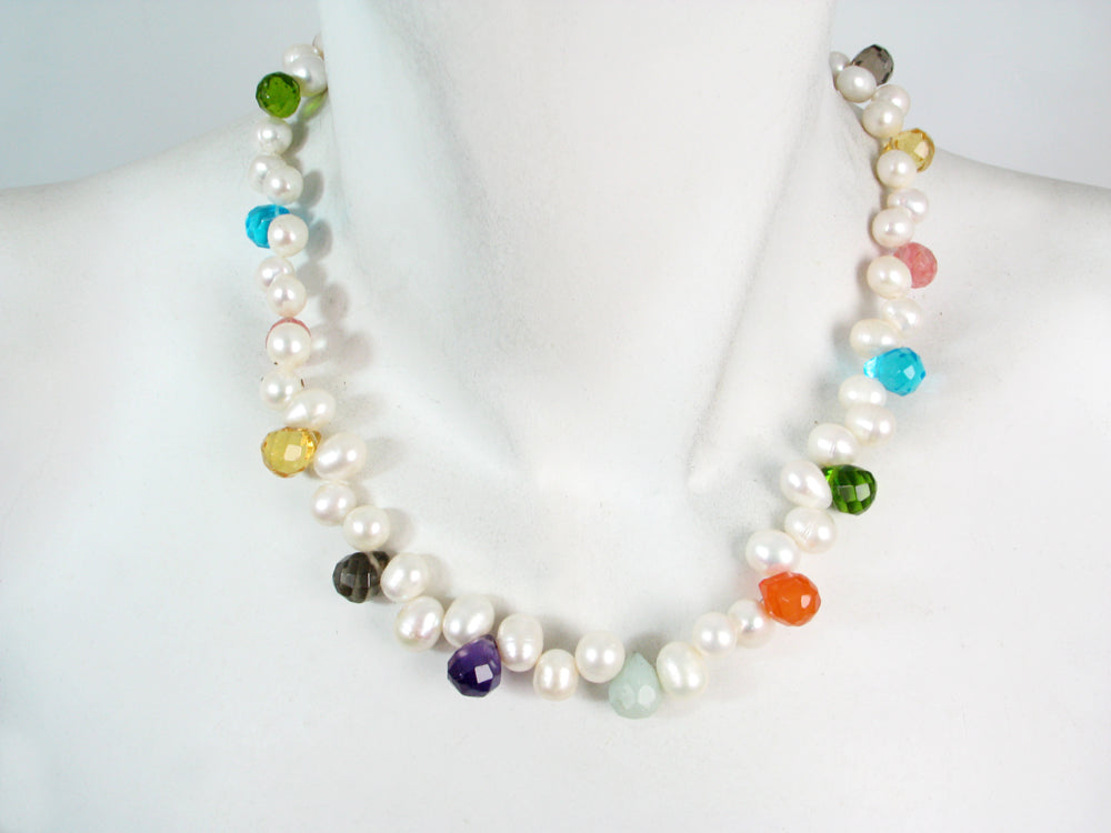 Freshwater Pearl and Crystal Necklace | Erica Zap Designs