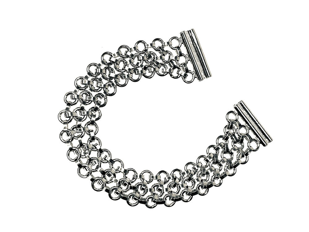 Sterling Chainmail Bracelet Slide Bar Clasp | Erica Zap Designs