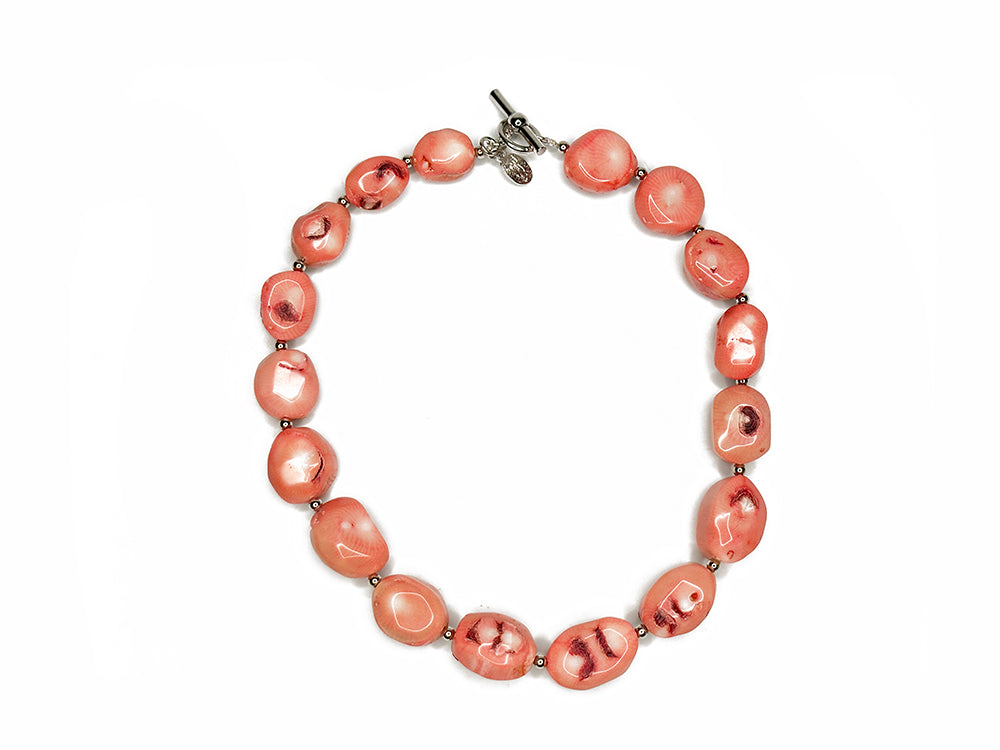 Oval Pink Bamboo Coral Necklace | Erica Zap Designs