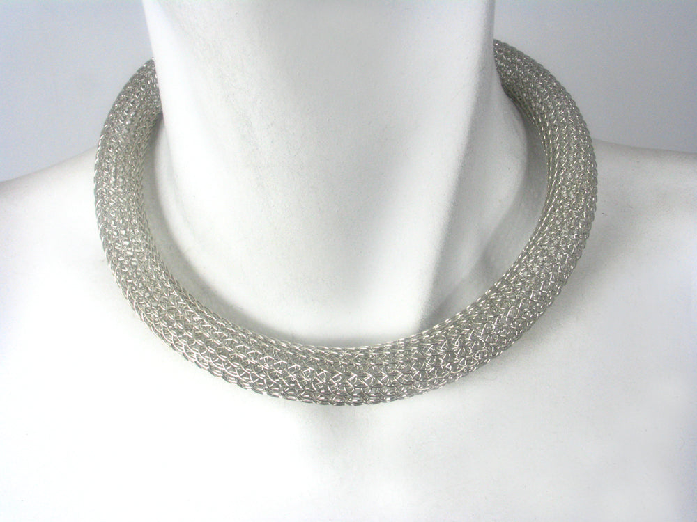 Gold Plated Mesh Necklace with Rhodium Ball by Erica Zap Design — Fire Arts  Vermont