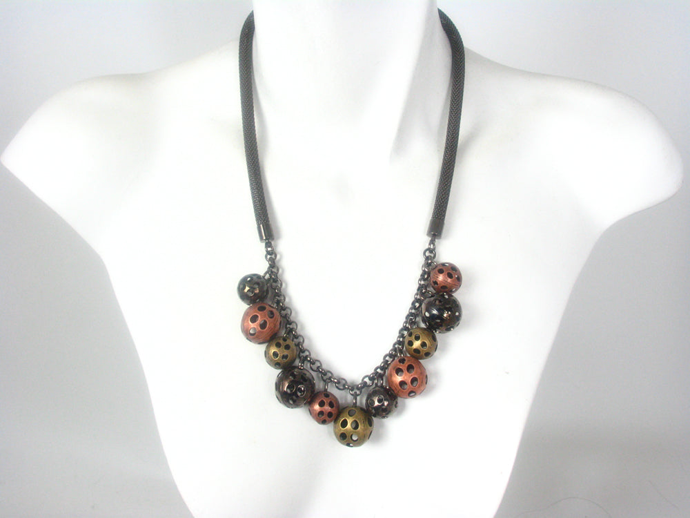 Perforated Beads and Mesh Necklace | Erica Zap Designs