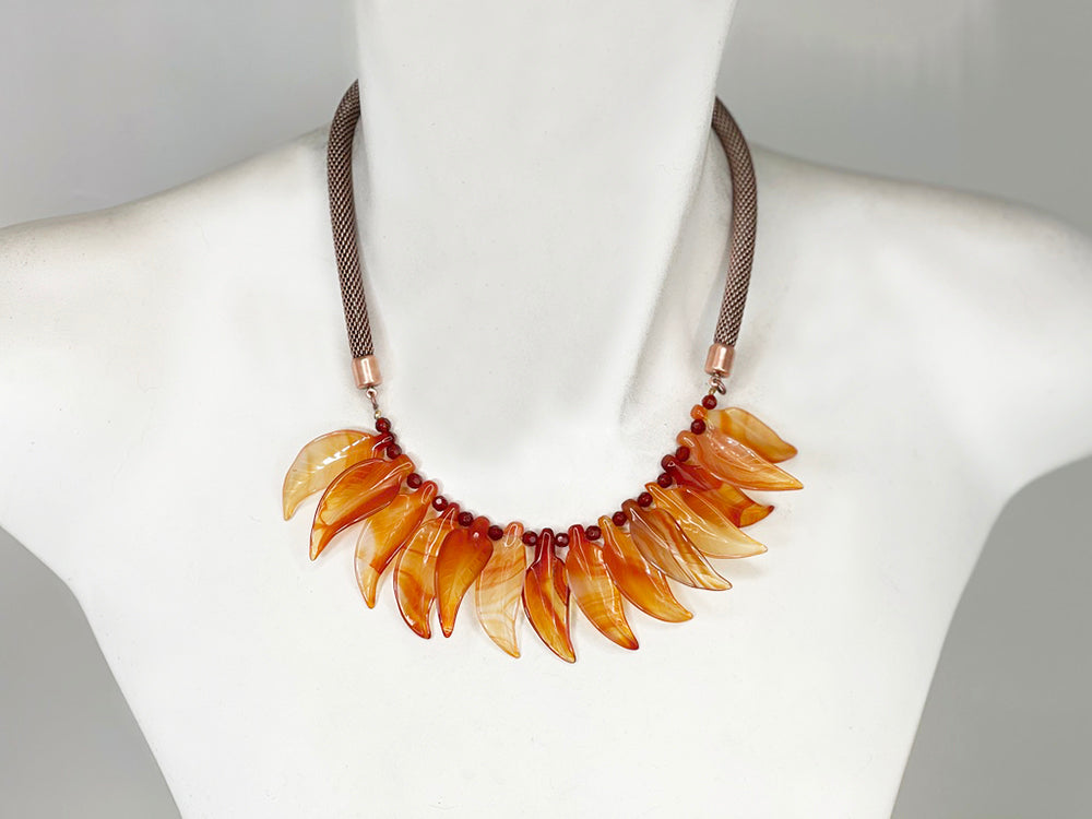 Mesh & Carnelian Bib Necklace | Erica Zap Designs
