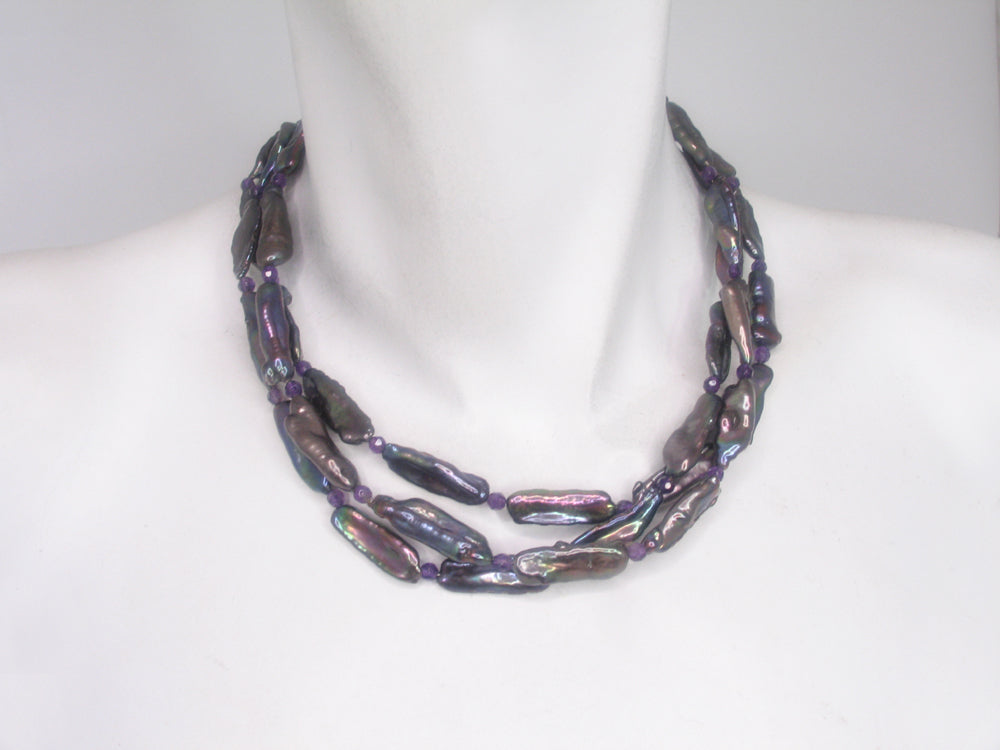 3 Strand Bar Pearl Necklace | Erica Zap Designs