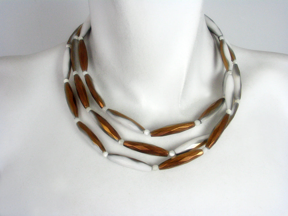 Fumed Quartz and Mother of Pearl Necklace | Erica Zap Designs