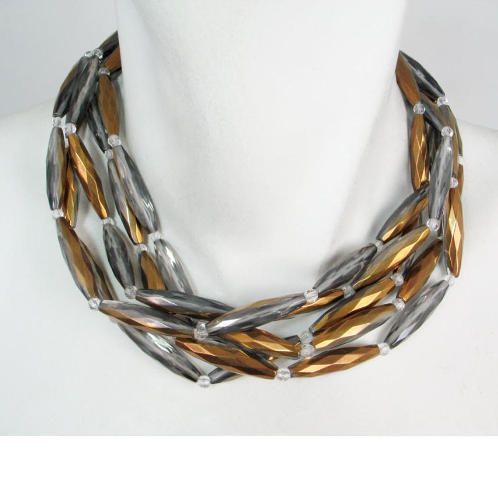 Fumed Quartz and Crystal Necklace | Erica Zap Designs