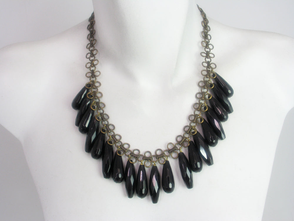 Loop Chain Necklace with Onyx Drops | Erica Zap Designs