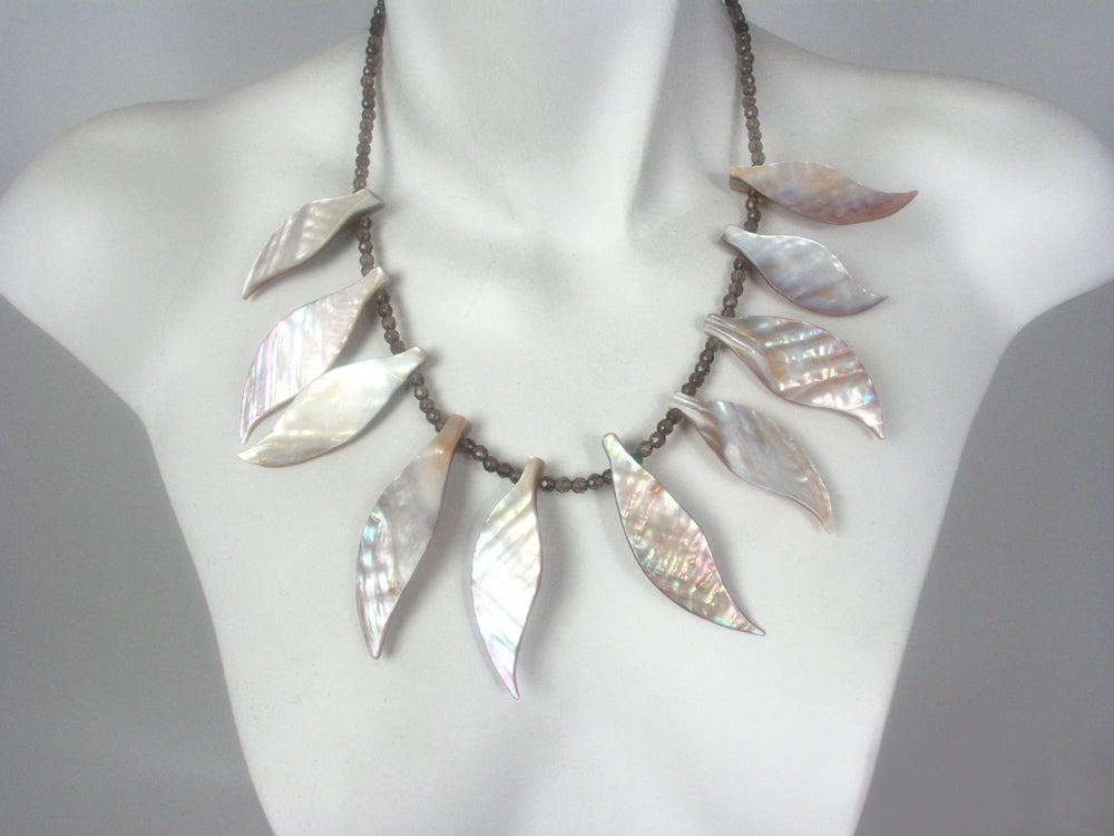 Mother of Pearl and Smoky Quartz Necklace | Erica Zap Designs