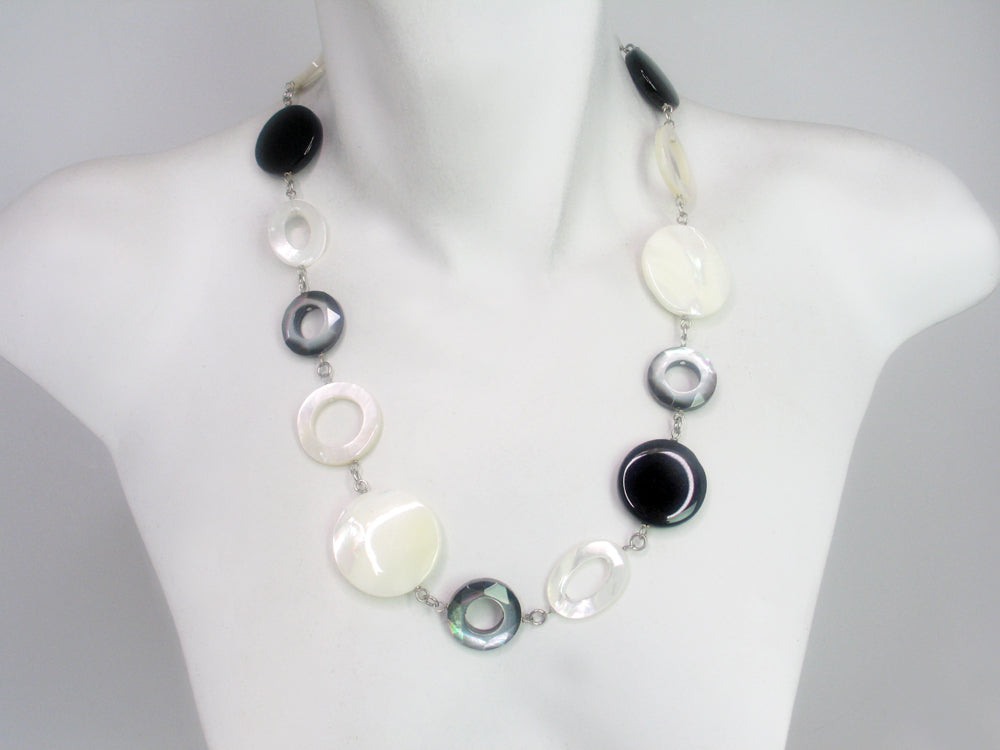 Mother of Pearl and Onyx Necklace | Erica Zap Designs