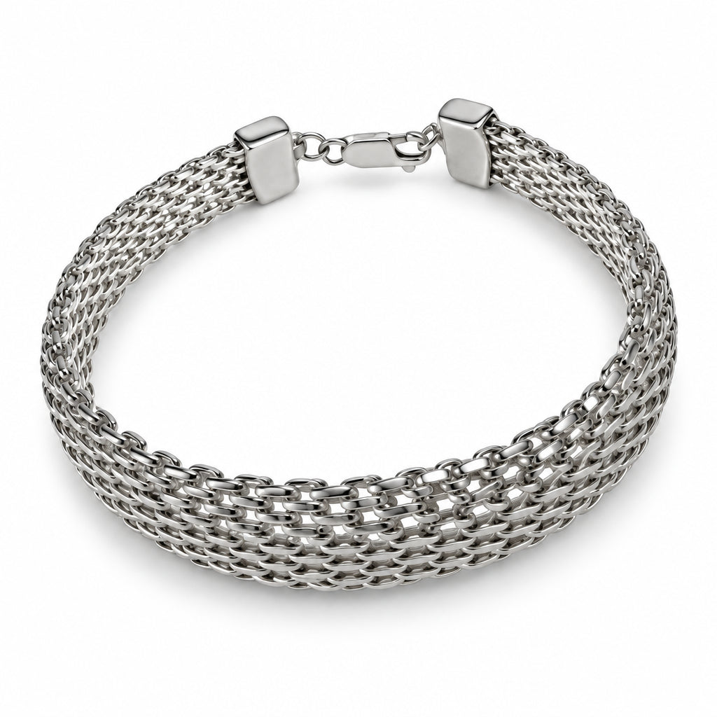 Sterling Woven Domed Mesh Bracelet | Erica Zap Designs