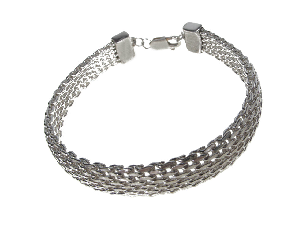 Sterling Woven Domed Mesh Bracelet | Erica Zap Designs