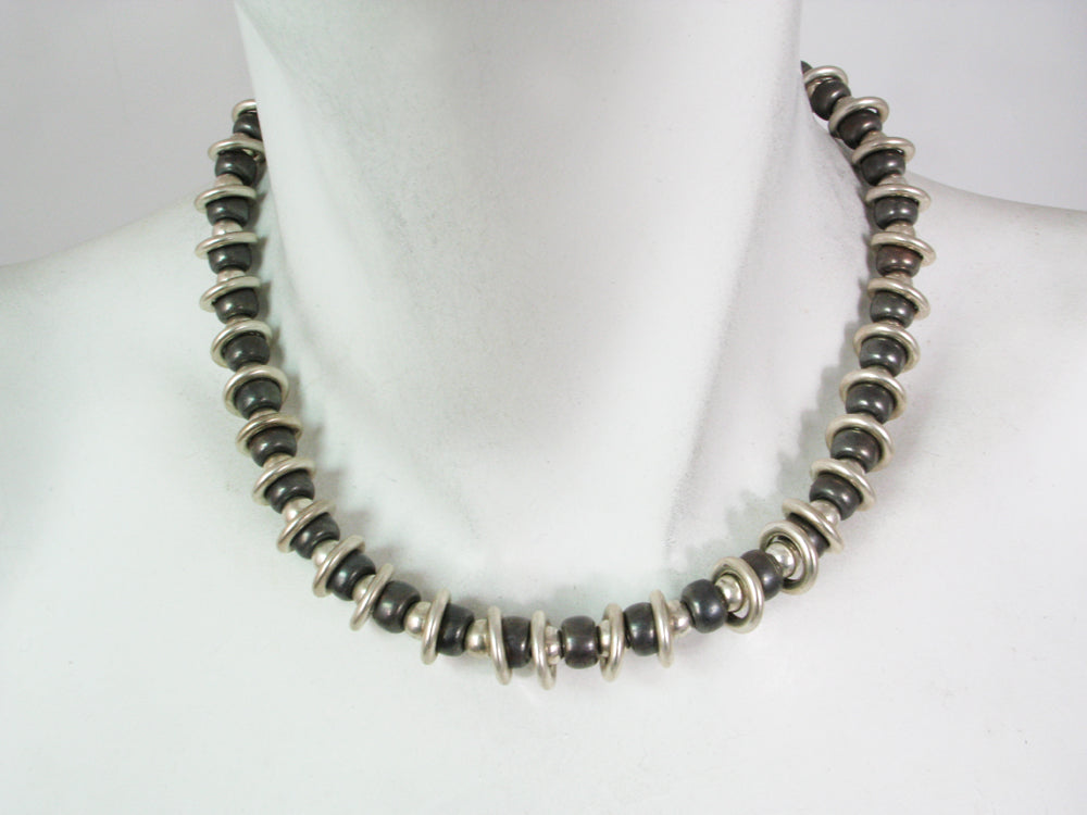 Sterling Bead and Ring Necklace | Erica Zap Designs