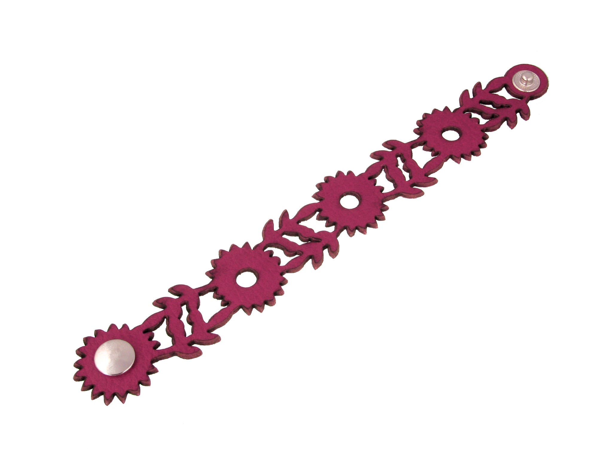 Laser Cut Leather Bracelet | Flower Pattern | Erica Zap Designs