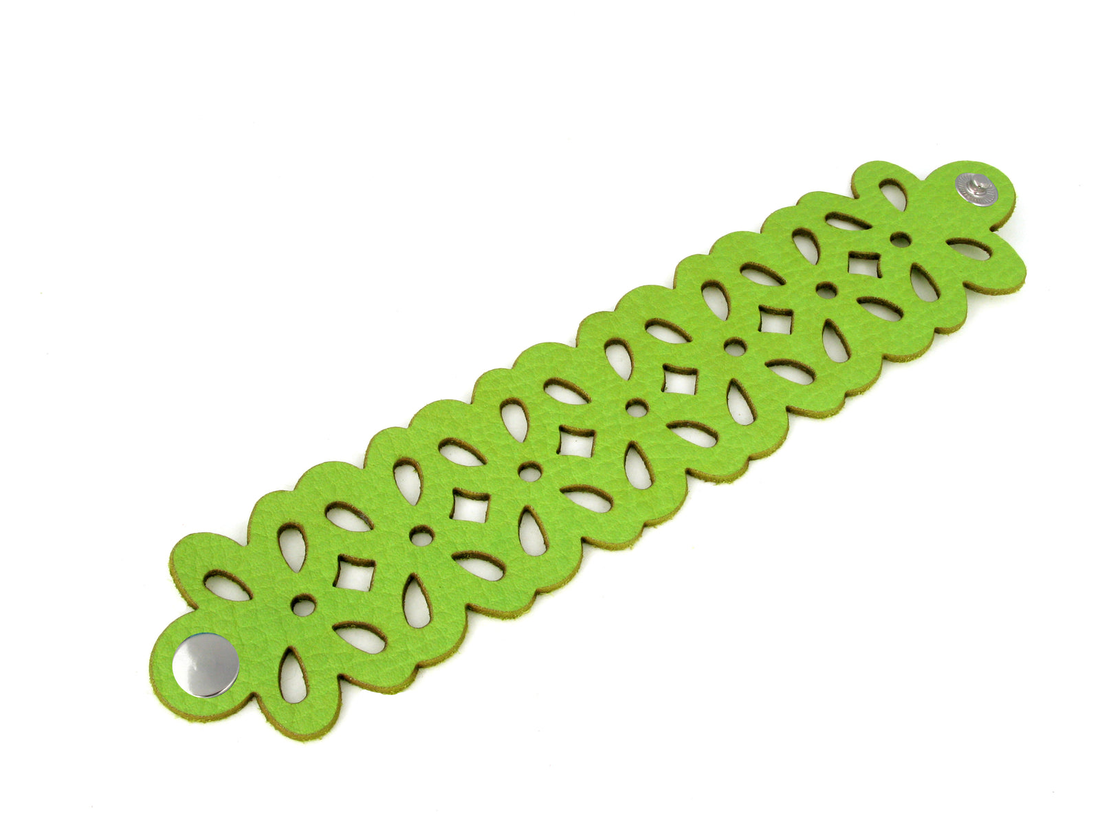 Laser Cut Leather Bracelet | Geometric Flower Pattern | Erica Zap Designs