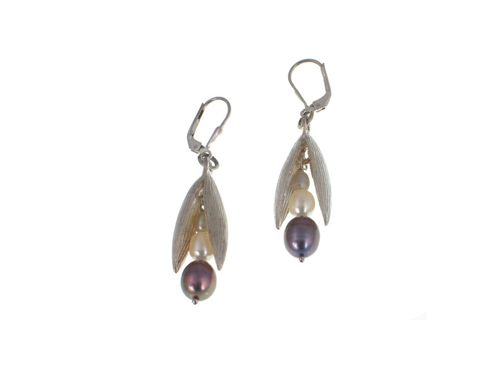 Pearls in Small Sterling Pod Earrings | Erica Zap Designs