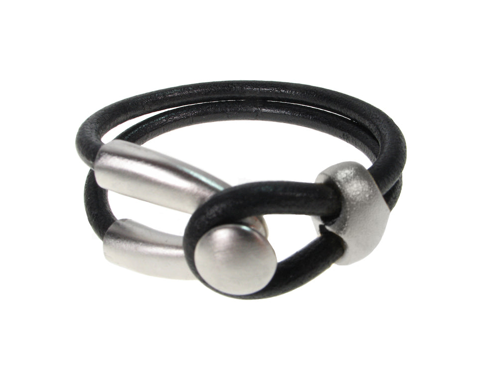Men's Leather Bracelet | Double Strand Lasso & Slide | Erica Zap Designs