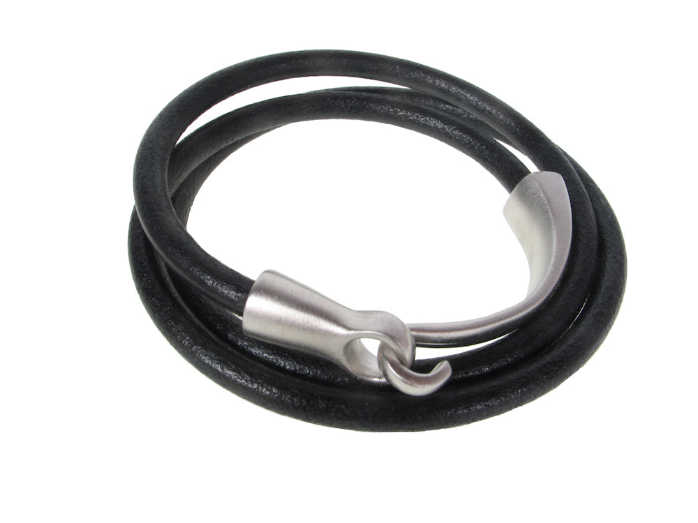 Cord Leather Bracelet | Triple Wrap with Hook Clasp | Erica Zap Designs