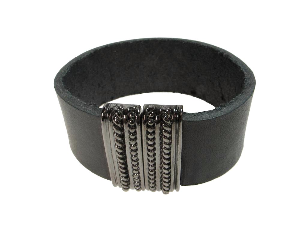Black Leather Bracelet, Leather Bracelet, Men Bracelet, Leather Cuff, –  ISHAOR