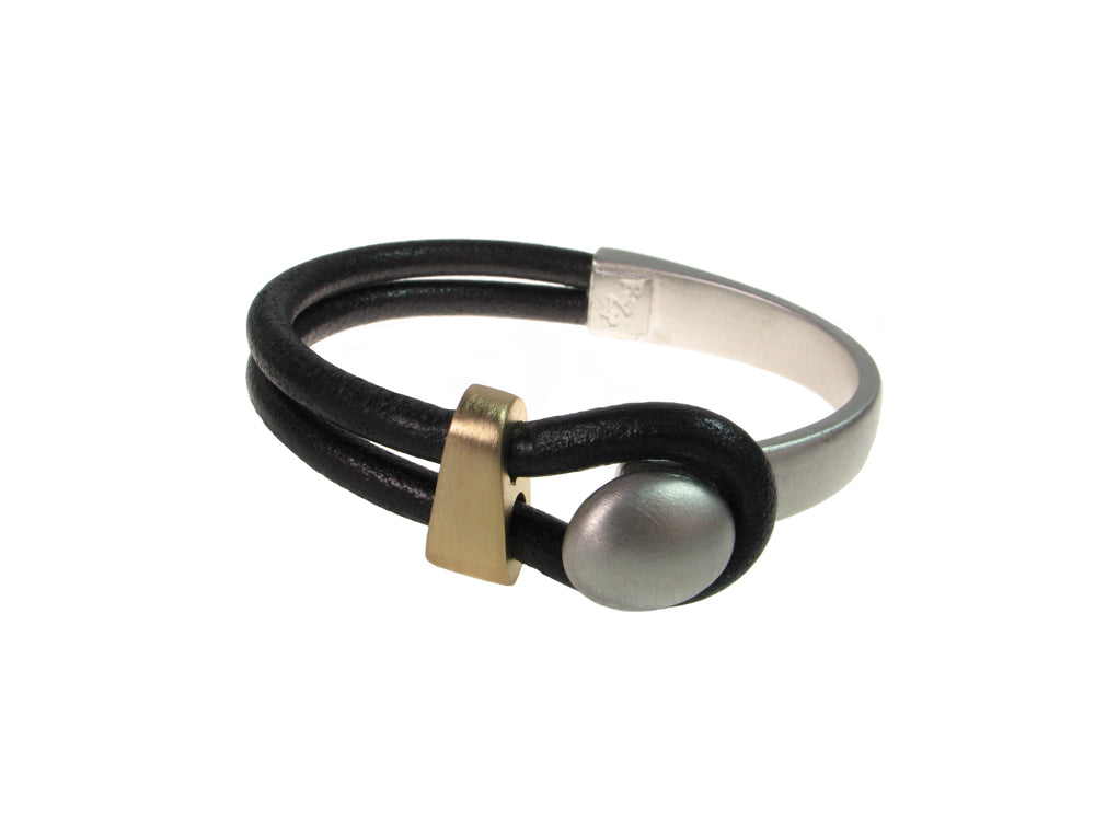 Men's Leather Bracelet | Lasso Knob & Slide | Erica Zap Designs