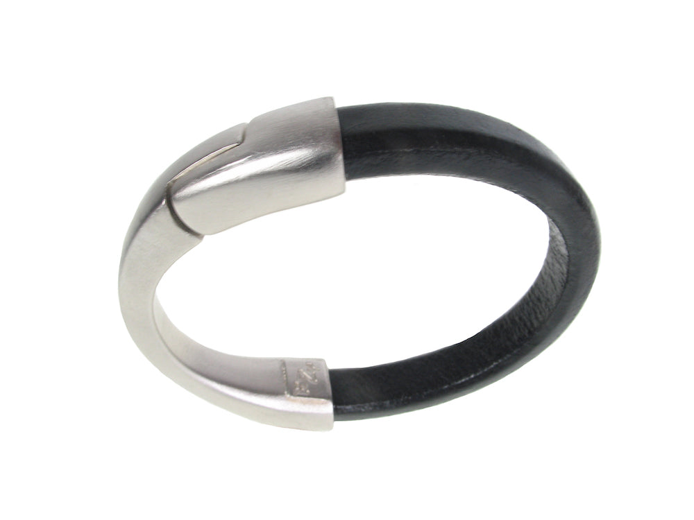 Men's Leather Bracelet | Crescent Moon Magnetic Clasp | Erica Zap Designs