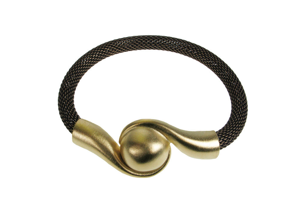 Mesh Bracelet with Magnetic Swirl Ball Clasp | Erica Zap Designs