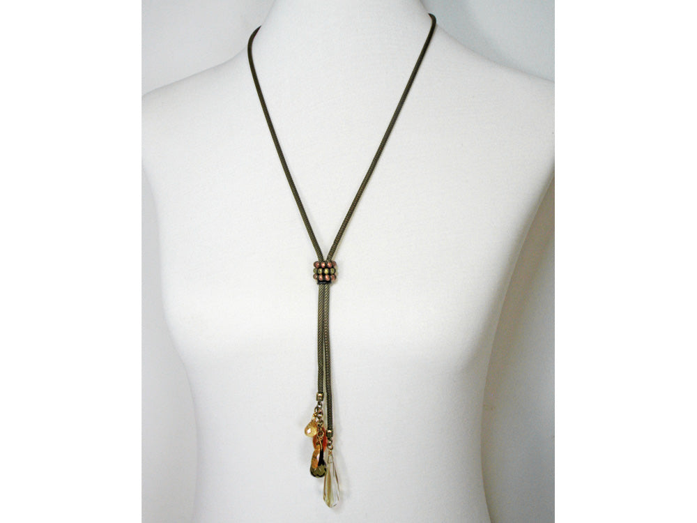 Mesh Bolo Necklace with Stone Drops | Erica Zap Designs